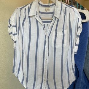 Button-down striped top